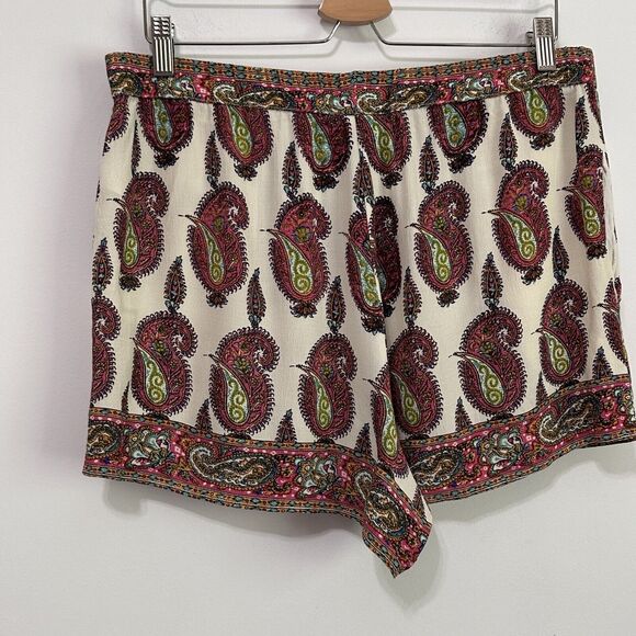 Anthropologie Shorts L ett:twa Floral Paisley Pull On Summer Boho Trendy Party - Picture 7 of 10